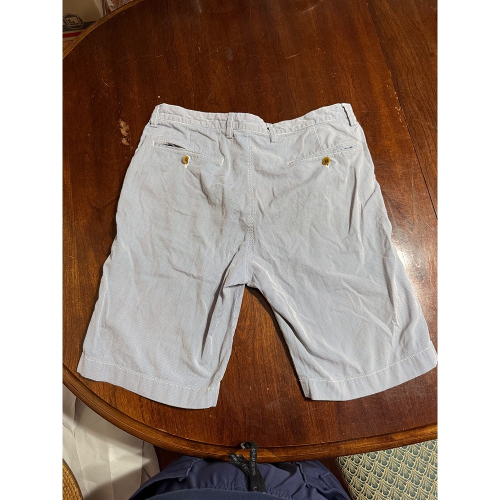 J.Crew Mens Blue White Seersucker Pinstripe Shorts 100% Cotton Size 32W - Picture 4 of 4